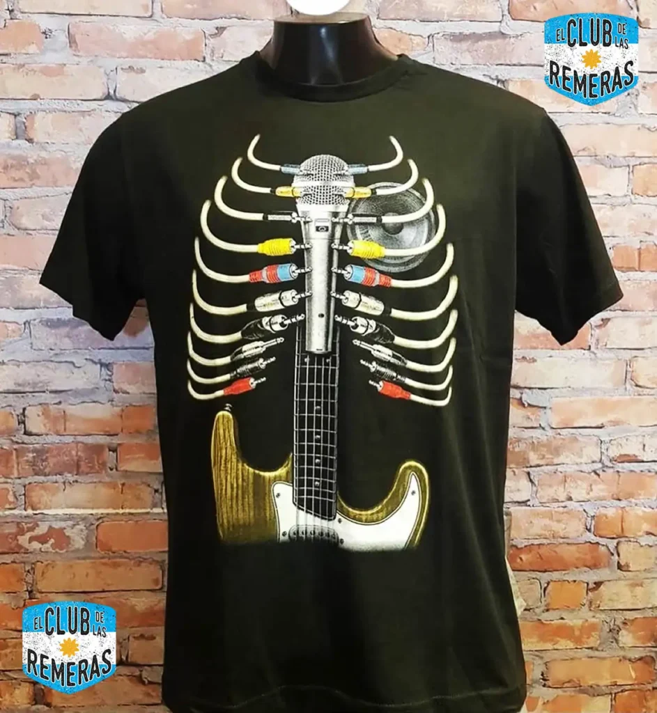 Remera-guitarra-esqueleto - El Club de las Remeras